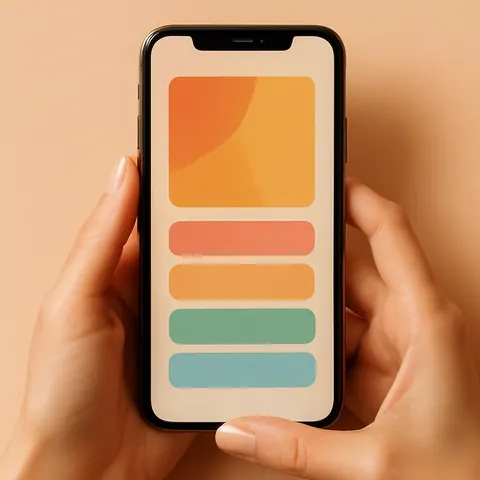 Smartphone-Bildschirm mit einem Skincare-Quiz